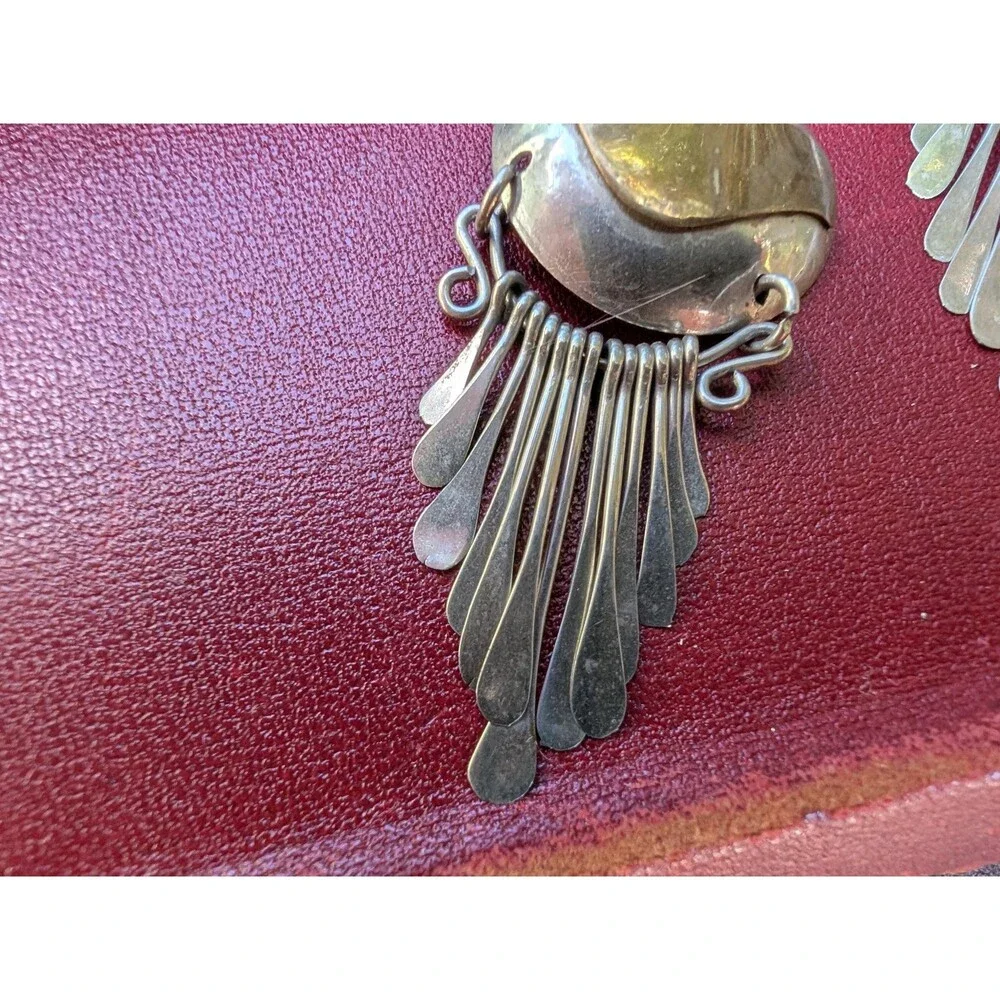 Vintage Mixed Metal Onyx Earrings